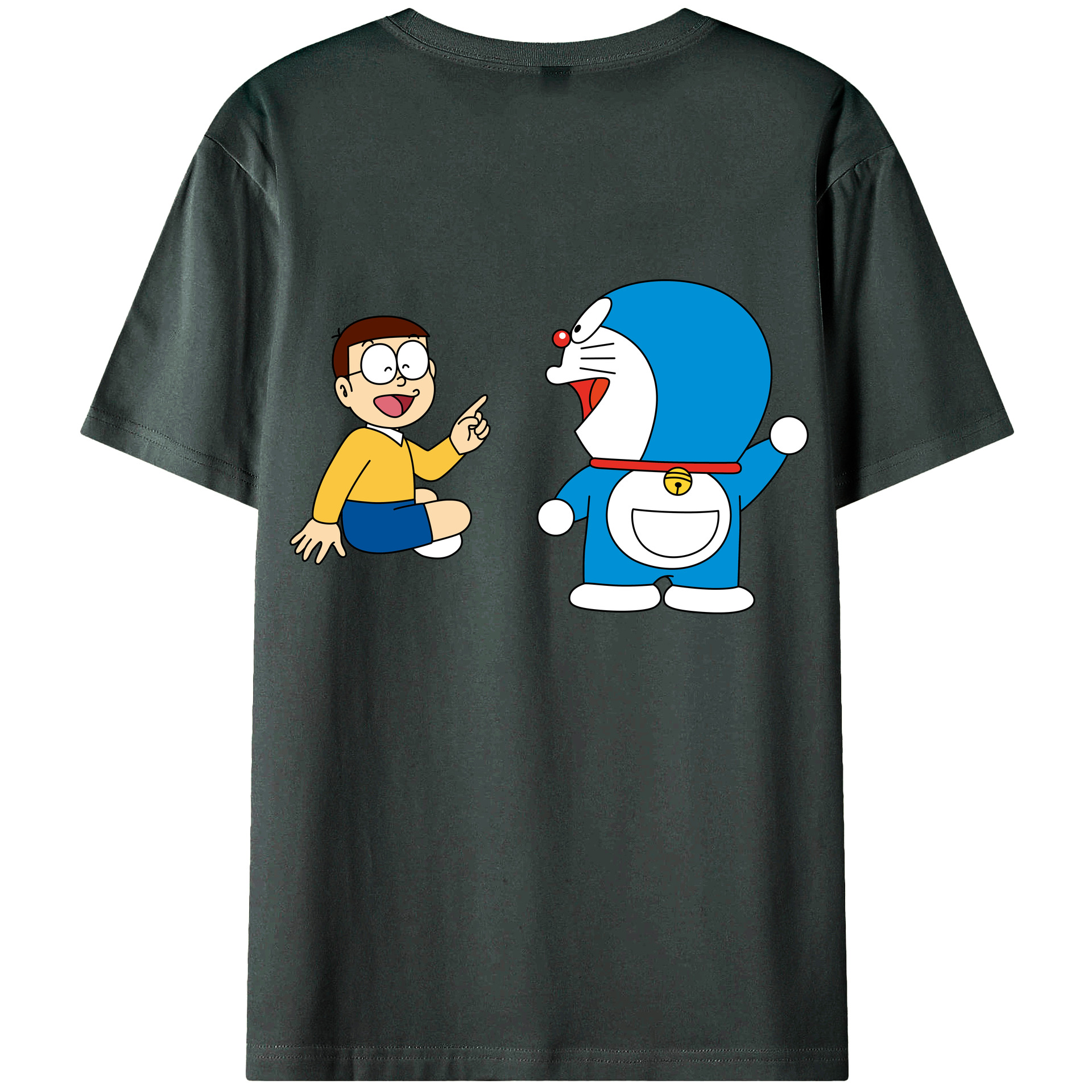 （画像用） ドラえもん Doraemon 綿100％ メンズ半袖Tシャツ（バックプリント） 通気性